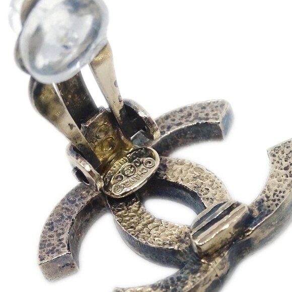 Chanel CC Black Earrings Clip-On Gold 10C 194985 - Picture 4 of 4